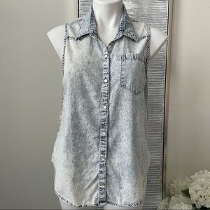 Eunina Women’s Acid Wash Sleeveless Top Size L